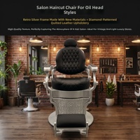 Fauteuil de barbier hydraulique vintage professionnel inclinable et pivotant pour salons de coiffure
