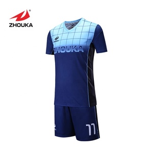 2019 ZHOUKA hot sale custom design cheap blank soccer jersey made in China - Product Image 3