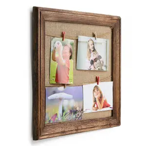 Clip Photo Holder Picture Collage Display Frame Rustic Clothespin Clips For Hanging Home Decoration