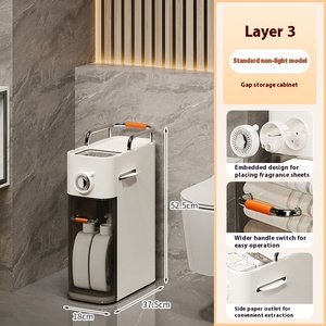 Moderno Gabinete de Almacenamiento de Plástico PP Delgado de 5 Niveles para Baño, Rectangular, Super Estrecho, para Espacios Reducidos, Ecológico, Duradero, 10 kg - Product Image 6