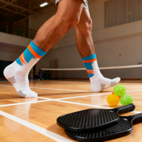 Chaussettes de pickleball avec logo personnalisé, qualité professionnelle, unisexes, chaussettes de sport, technologie d'évacuation de l'humidité