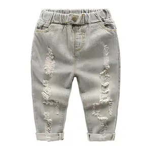 Latest Design Jean Pour Enfants Spring Autumn Children Clothing Cotton Baby Pants Kids Trousers Toddler Boy Ripped Jeans