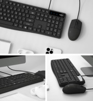 Combo clavier et souris filaires russes avec câble coloré
