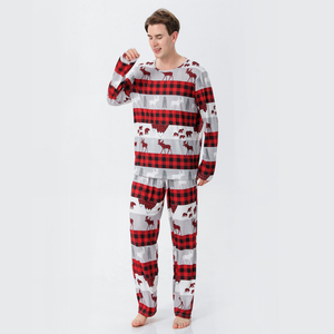 Cute Family Sleepwear Baby Boys Girls Women Men <strong>Pet</strong> Loungewear Long Sleeve Polyester Wild Animal Printed Christmas Pajamas Set - Product Image 4
