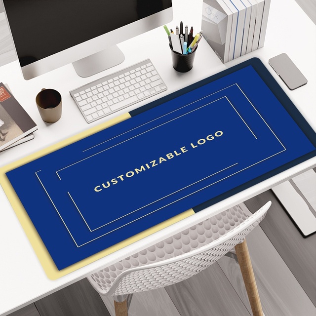 Manufacturer Custom Cartoon Blue XXL Large Gaming Polyester Rubber Non-Slip Base Smooth Waterproof Mouse Pad Full Desk Pad Stock