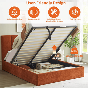 <span class=keywords><strong>Cadre</strong></span> de lit rembourré avec barre de levage, grand espace de rangement, 160 x 200 cm, <span class=keywords><strong>cadre</strong></span> de lit en velours, support en <span class=keywords><strong>lattes</strong></span> de bois - Product Image 4