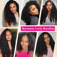 ISEE Perruque Mi-Tête Brute Birmane Pixie Bouclée Prête-à-Porter 100% Cheveux Humains Double Traitée Bouclée Sans Couture avec Cordon de Serrage