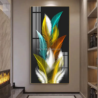 Plume Salon Moderne Abstrait Oeuvres Texturé 3D Mur Art Décor Toile Peintures À L'huile Texture Peintures Pour Mur Art