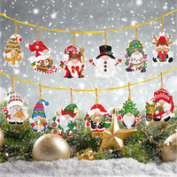 LS Creative Kit de Peinture Diamant 5D DIY à Suspendre, 12 pièces, Pendentif Arbre de Noël, Paysage Floral, Décoration Cadeau en Papier