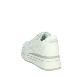 Zapatillas Janet & Janet Donna J-021 Bianco Chunky, Zapatos de Plataforma de Cuero Blanco, Calzado Deportivo de Moda para Mujer - Product Image 2