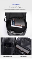 Sac à dos pour ordinateur portable en PU imperméable, personnalisé, tendance, pour affaires, avec port USB, grande capacité, sac de voyage, livraison rapide (US/EU)