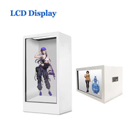 Reklam veya sergi için şeffaf LCD ekran ekranlı interaktif 3D Hologram kutusu vitrin