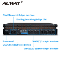 Grosir Amplifier Daya Digital Stereo Profesional AUWAY FP-10000Q 4-Kanal 4 Ohm Efisiensi Tinggi Kelas TD Berbahan Metal