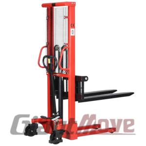 अच्छी गुणवत्ता वाली विशाल चाल हैंडलिंग उपकरण 1000 किलोग्राम उठाने उपकरण, मैनुअल हाइड्रोलिक हैंड स्टेकर फोर्कलिफ्ट - Product Image 2