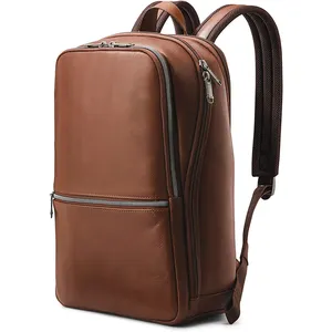 Luxus hochwertiger wasserdichter Leder rucksack für Männer Custom Travel Leder rucksack für Laptop