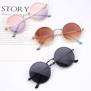 Retro Metal <b>Round</b> <b>Frame</b> Sunglasses Gradient Lens Unisex Kids UV Protection - Product Image 2