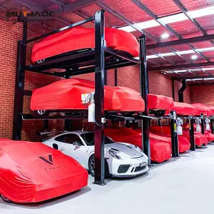 Vertical 3 Level Car Car Triple Stacker Suv Parking System Vehicle Car Storage Lift 4 Post Parking Lift