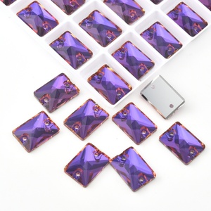 OLeeya Vente en gros de pierres à coudre en verre biseauté 5A, grandes cristaux à dos plat, strass à coudre pour bijoux haut de gamme - Product Image 4
