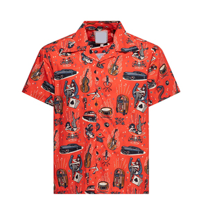 Chemise d'été personnalisée pour les vacances à la plage, chemise hawaïenne imprimée DTG, chemise à manches courtes pour <span class=keywords><strong>homme</strong></span>, imprimé rétro <span class=keywords><strong>rockabilly</strong></span>, col cubain - Product Image 1