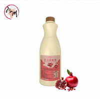Jarabe Concentrado de Granita de Granada Roja 1.2kg Botella Halal Sabor Frutal Sin Retrogusto Desagradable Jiuzhou para Uso Comercial Congelado