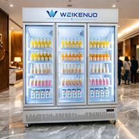 Grand réfrigérateur vitrine à fleurs à 3 portes pour fleuriste, réfrigérateur commercial pour le stockage de fleurs fraîches coupées avec éclairage intégré