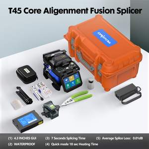 Máquina de Empalme por Fusión de Fibra Óptica T45 con Pantalla Táctil de 4.3 Pulgadas, 4 Motores, Alineación por Núcleo y Baja Pérdida - Product Image 1