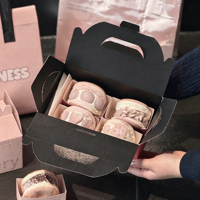 Boîtes à pâtisserie en papier kraft recyclables personnalisées, emballages alimentaires pour desserts, gâteaux, pâtisseries, boîte pliable