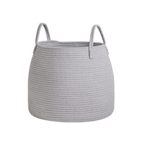 Cesta de Armazenamento em Corda de Algodão com Alças, Design Moderno e Minimalista, 35*30cm, Organizador Portátil de Brinquedos e Lavanderia de Grande Capacidade