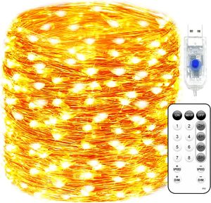 Guirnalda de Luces LED con Cable de Cobre, Caja de Batería Impermeable con Control Remoto, Luces de Colores para Interiores - Product Image 1
