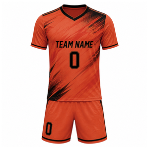 Fournisseur d'uniformes de football OEM, vêtements d'équipe de football personnalisés, maillots en polyester à séchage rapide avec shorts assortis pour l'entraînement - Product Image 6