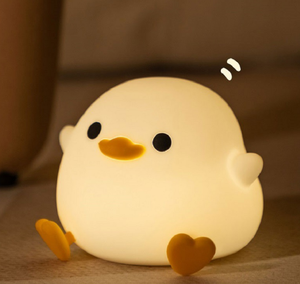<b>Small</b> Cartoon Tap control Duck Soft Silicone Night <b>Light</b> Creative Kawaii Decorative Bedroom desk Lamp for Kids Gift - Product Image 1