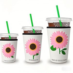 Funda de Neopreno con Diseño de Moda y Estampado de Flores Personalizado para Café, Helados, Bebidas, Mantiene las Manos Secas y Cómodas - Product Image 1