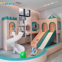 Moderno y Robusto Conjunto de Juegos Infantiles para Interiores, Equipo de Juego Suave para Niños, Parque Infantil Comercial con Tobogán y Piscina de Pelotas