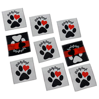 Étiquettes tissées personnalisées pour vêtements pour animaux de compagnie, 2,5 cm, nœud carré, logo cercle 'Grand Intestin', étiquettes de couture