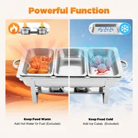 Luxe klassieke 9L roestvrijstalen chafing dish buffetset met voedselwarmer en standaard voor tafelcatering en feesten