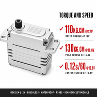 Servomoteur de bateau RC XQ-POWER XQ-S9100D 110KG 12V Brushless Étanche Engrenage en acier inoxydable Bus série RS485 Robot