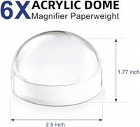 6X Dome Paperweight Magnifier with Pouch | 2.5-Inch Diameter Table Use for Reading Books Maps & Blueprints