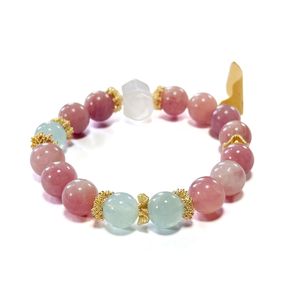 Piedra natural tamaño grande bola redonda en forma de cristal de moda pulseras de cuentas para las mujeres - Product Image 1