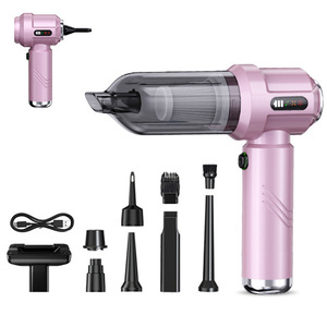 Aspiradora de mano recargable con batería, color plateado, con múltiples boquillas para uso en el coche y en el hogar. - Product Image 5