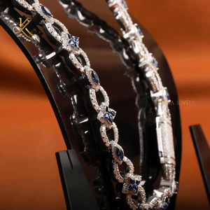 สร้อยคอฮิปฮอปสุดอลังการ ประดับด้วยเพชรโมอิสซาไนต์ระยิบระยับ เหมาะสำหรับสไตล์สตรีทแวร์สมัยใหม่และเสน่ห์แห่งความหรูหรา - Product Image 6