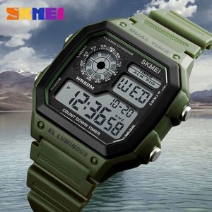 Reloj Electrónico Skmei 1299 para Hombre con Correa de PU, Cuenta Regresiva, Resistente al Agua, LED, Cuadrado, Digital, Deportivo, Cronógrafo - Product Image 2