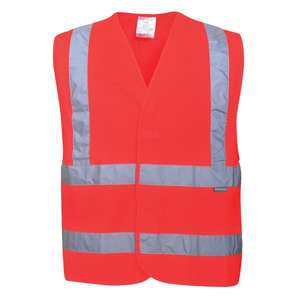 PORTWEST - C470RERXX/3X Gilet rouge haute visibilité à deux bandes et bretelles-EAN 5036108169153 HI-VIS WORKWEAR - Product Image 1