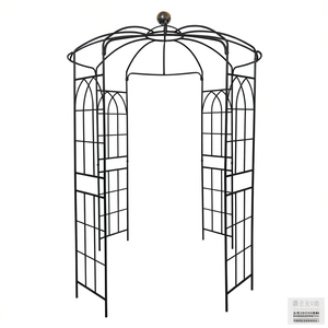 Arche de jardin en métal 81,3'' H x 114,2'' L, forme cage à oiseaux, pergola pour cérémonies de mariage - Product Image 1