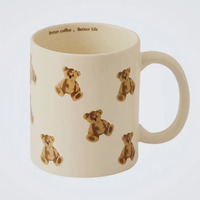 Mug en céramique couleur crème en forme d'ours, tasse à café et à petit-déjeuner pour couple, cadeau idéal pour les fêtes
