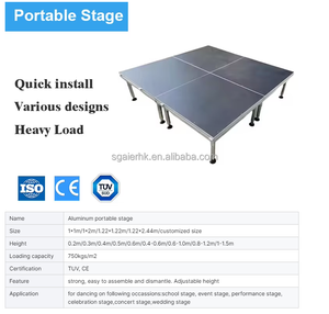 Plateforme de scène de concert modulaire pré-assemblée en alliage d'aluminium, légère, facile à installer, capacité 1000 kg - Product Image 2