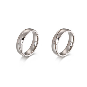 Bague de fiançailles en acier inoxydable de style coréen Design Couple Anneaux de couple frais <span class=keywords><strong>pour</strong></span> hommes et femmes simples intégrés - Product Image 5