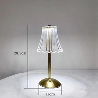 Veilleuse LED pour la protection des yeux Lampe de table sans fil USB Lanterne en cristal à gradation tactile Éclairage romantique Cadeau pour hôtel de mariage