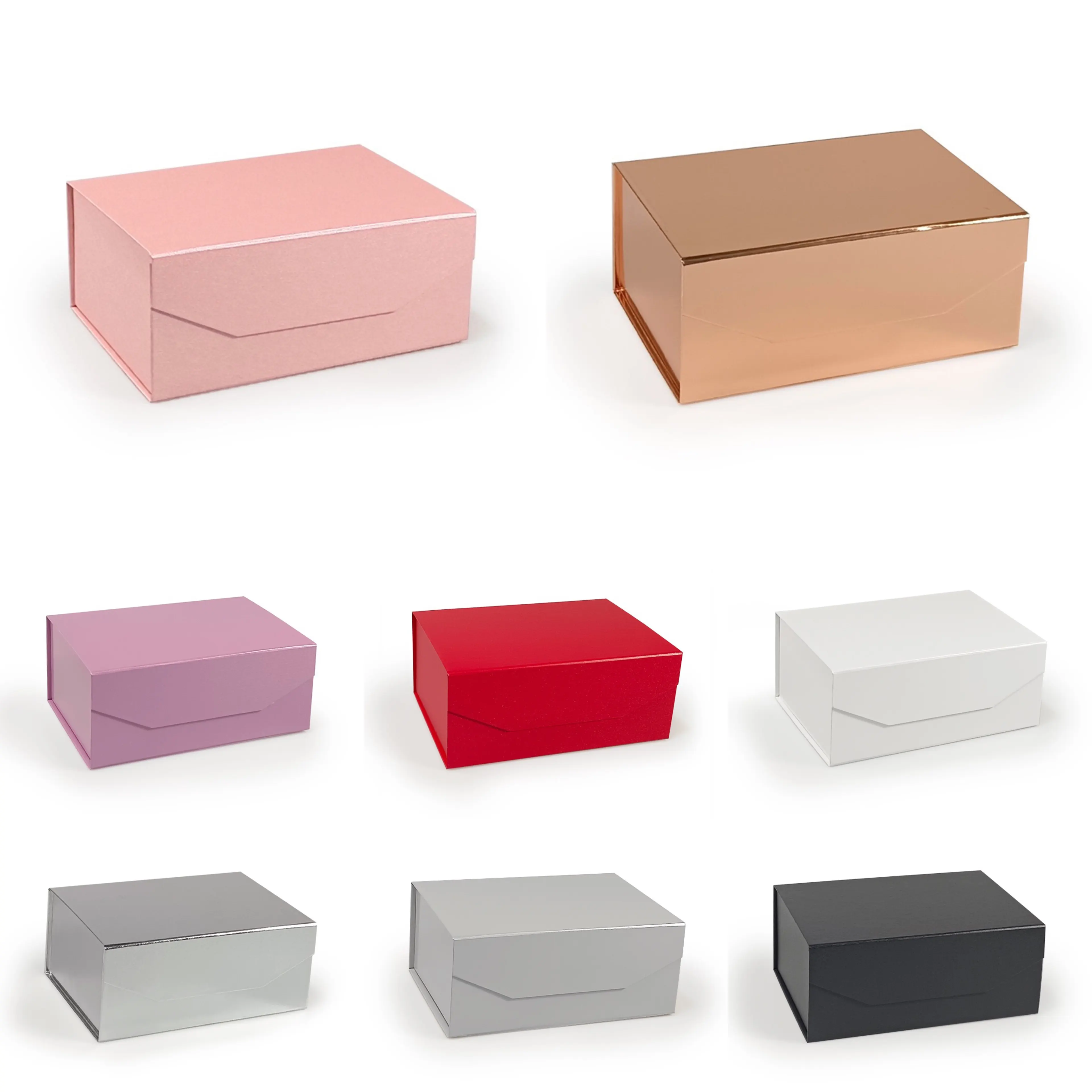 2022 Hochzeit Roségold Geschenk box mit austauschbarem No Ribbon und Magnet verschluss für Luxus verpackung Fold Box