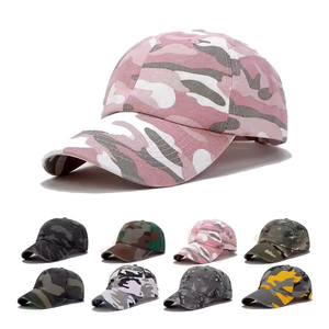 OEM Cotton Flat Brim Velcro Closure Digital Printed Snapback Caps Promotional Baseball Caps in Green Blue Pink Camo Colors