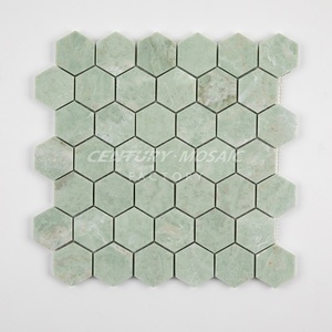 <span class=keywords><strong>Carrelage</strong></span> mosaïque vintage en marbre <span class=keywords><strong>vert</strong></span> menthe, 2 ", mosaïque en marbre <span class=keywords><strong>hexagonal</strong></span> pour décoration intérieure, mur de sol - Product Image 2